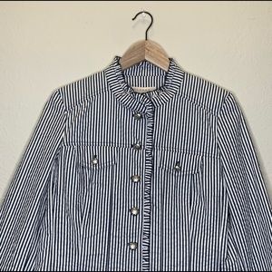 COPY - SANDRO seersucker button detail nautical blazer M